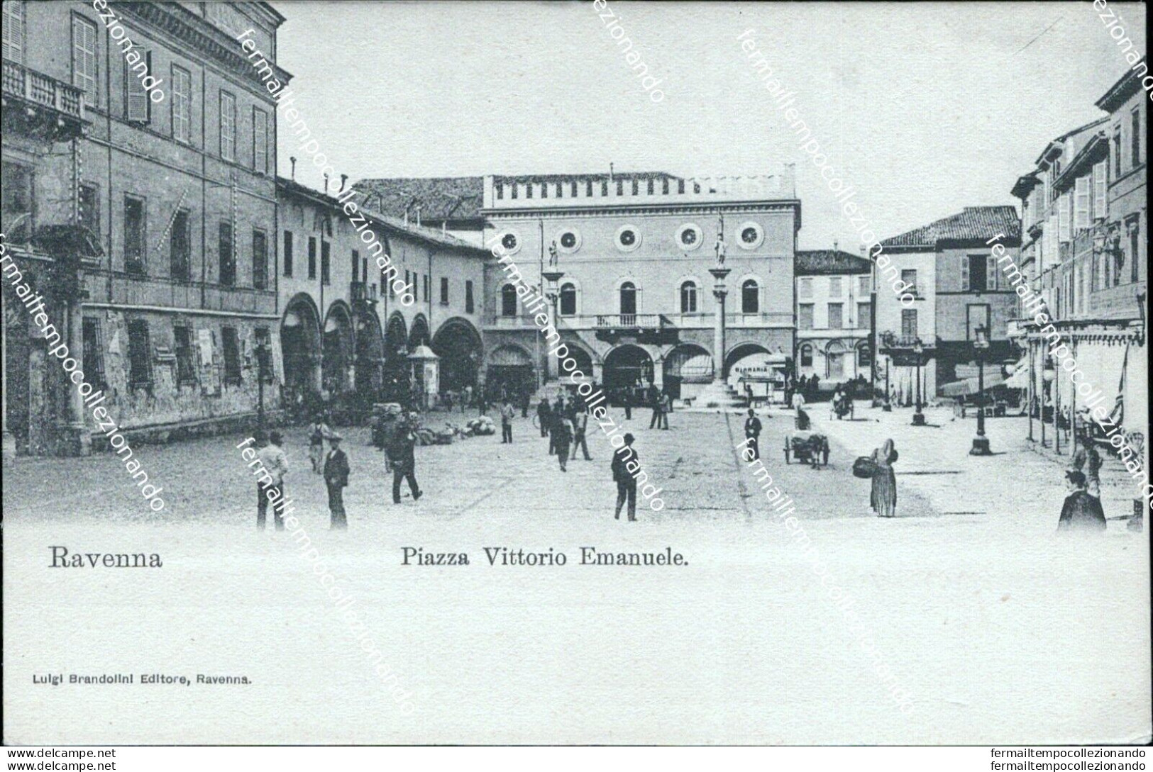 Ce11 Cartolina Ravenna Citta' Piazza Vittorio Emanuele Inizio 900 Emilia Romagna - Ravenna