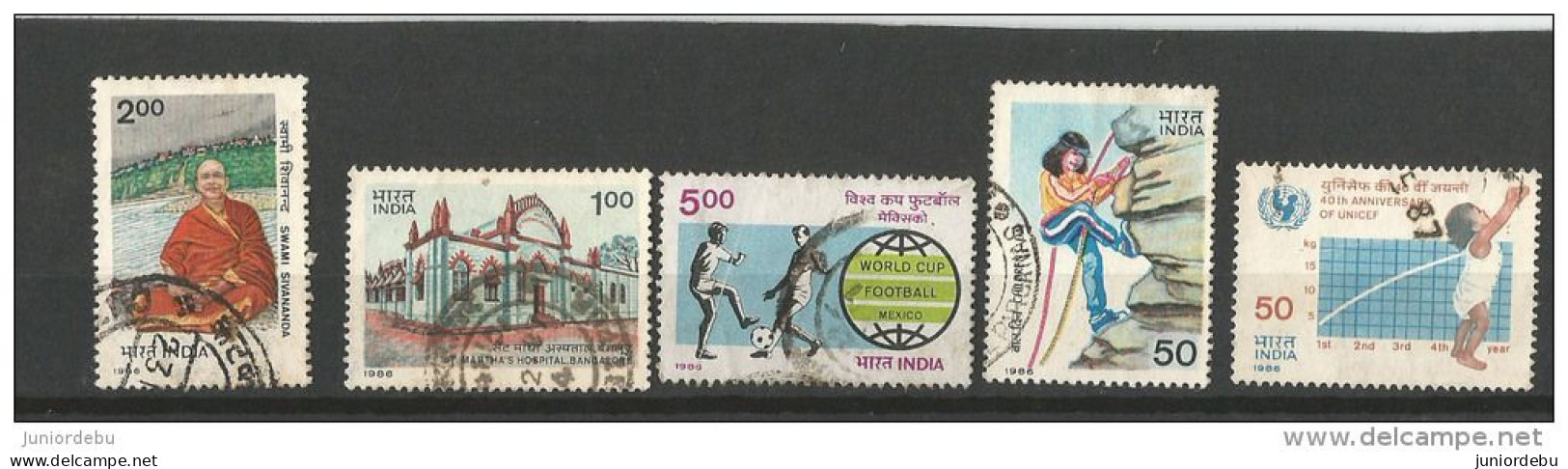 INDIA - 1986 - 5  Different Commemorative Stamps - USED. ( Condition As Per Scan )  ( OL 07/07/2013) - Gebruikt