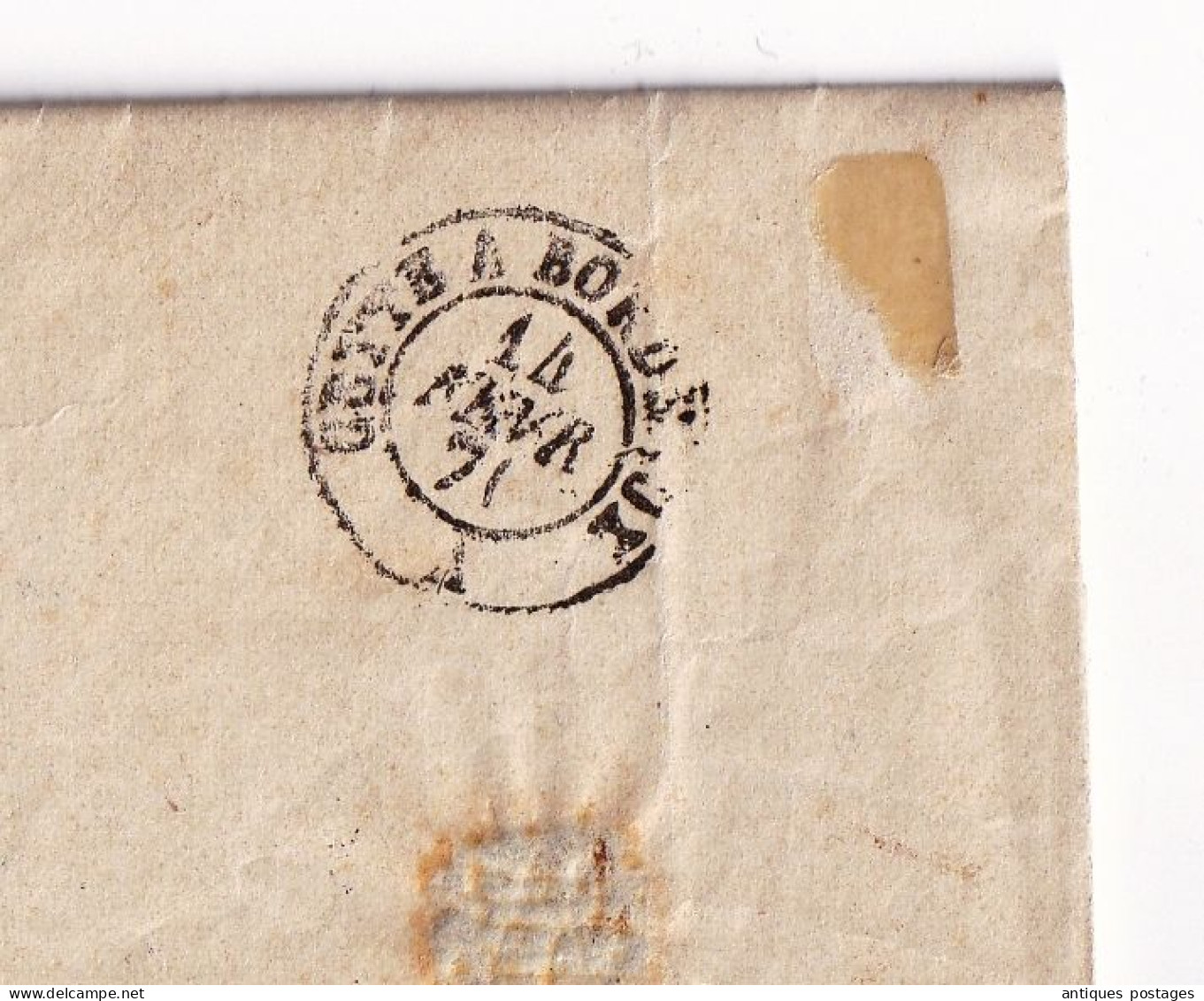 Lettre 1871 Cette Sète Hérault Crédit Cettois Signé Cérès 20 Centimes Émission de Bordeaux Périgueux Dordogne Courtey