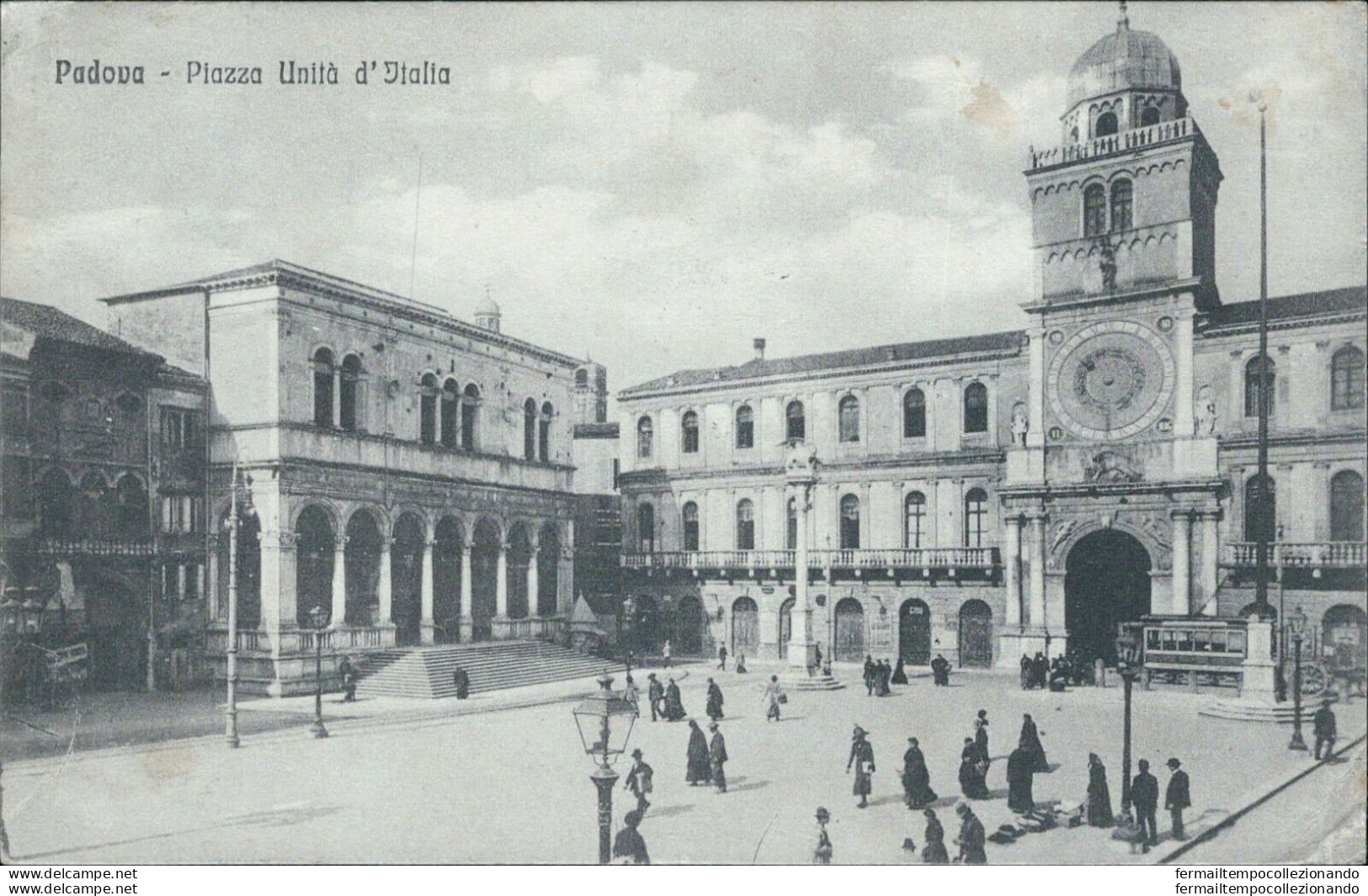 Cm411 Cartolina Padova Citta' Piazza Unita' D'italia 1916 Veneto - Padova (Padua)
