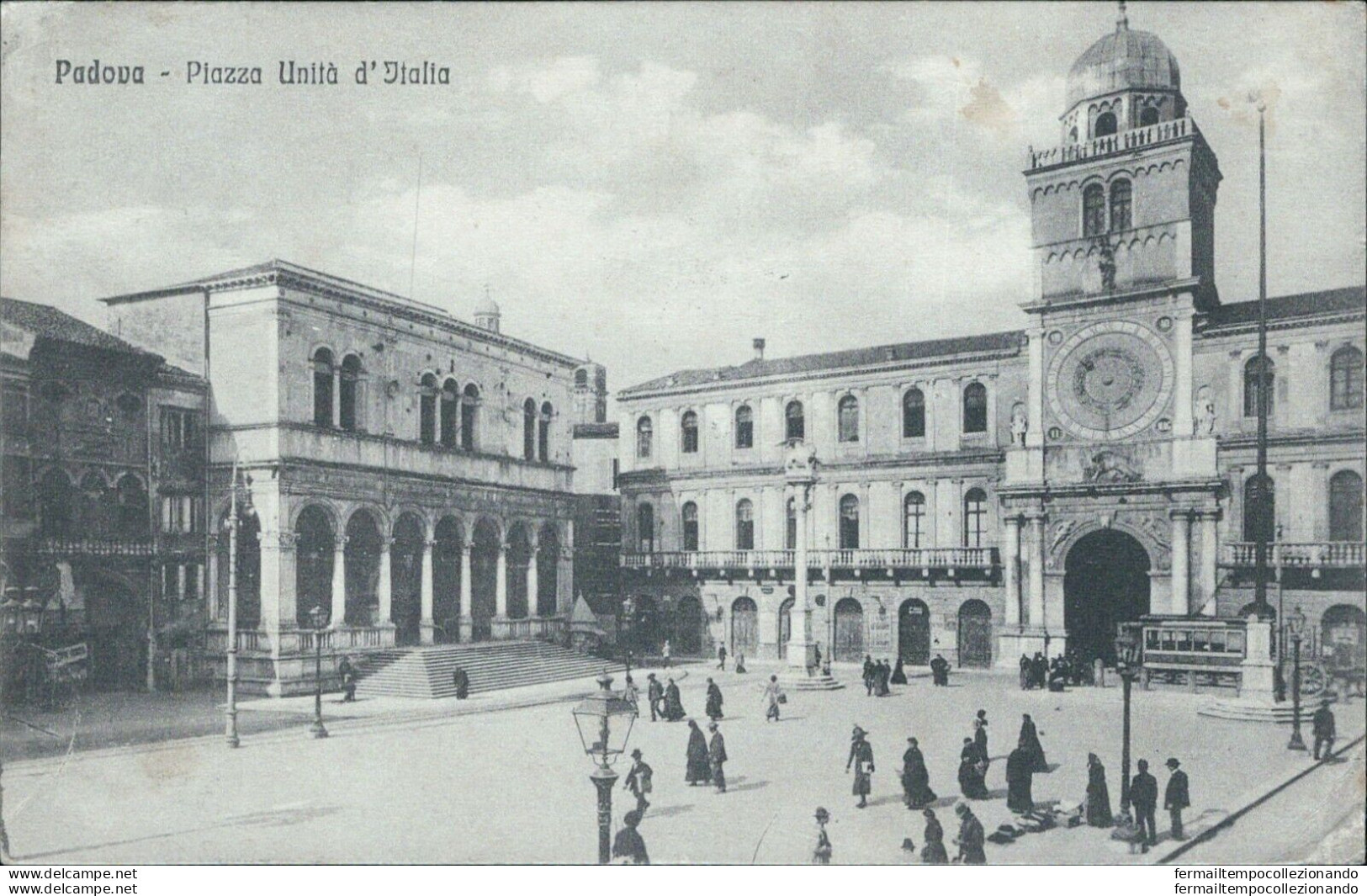 Cm411 Cartolina Padova Citta' Piazza Unita' D'italia 1916 Veneto - Padova