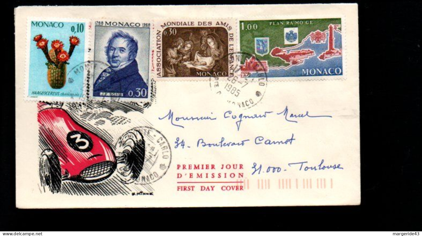 MONACO AFFRANCHISSEMENT COMPOSE SUR LETTRE POUR LA FRANCE 1985 - Storia Postale