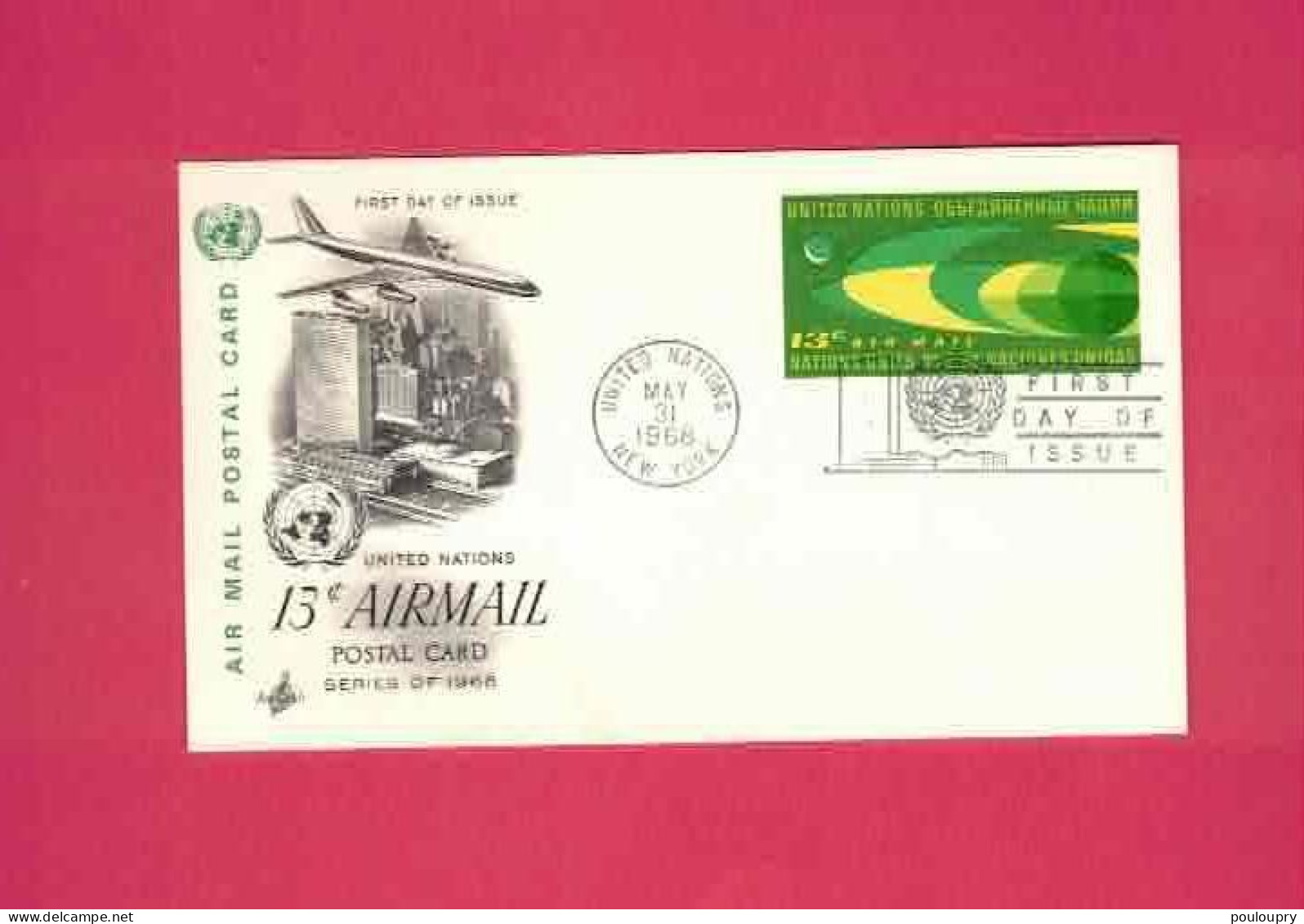 Carte Entier Postal De 13 C Par Avion De 1968 - Covers & Documents