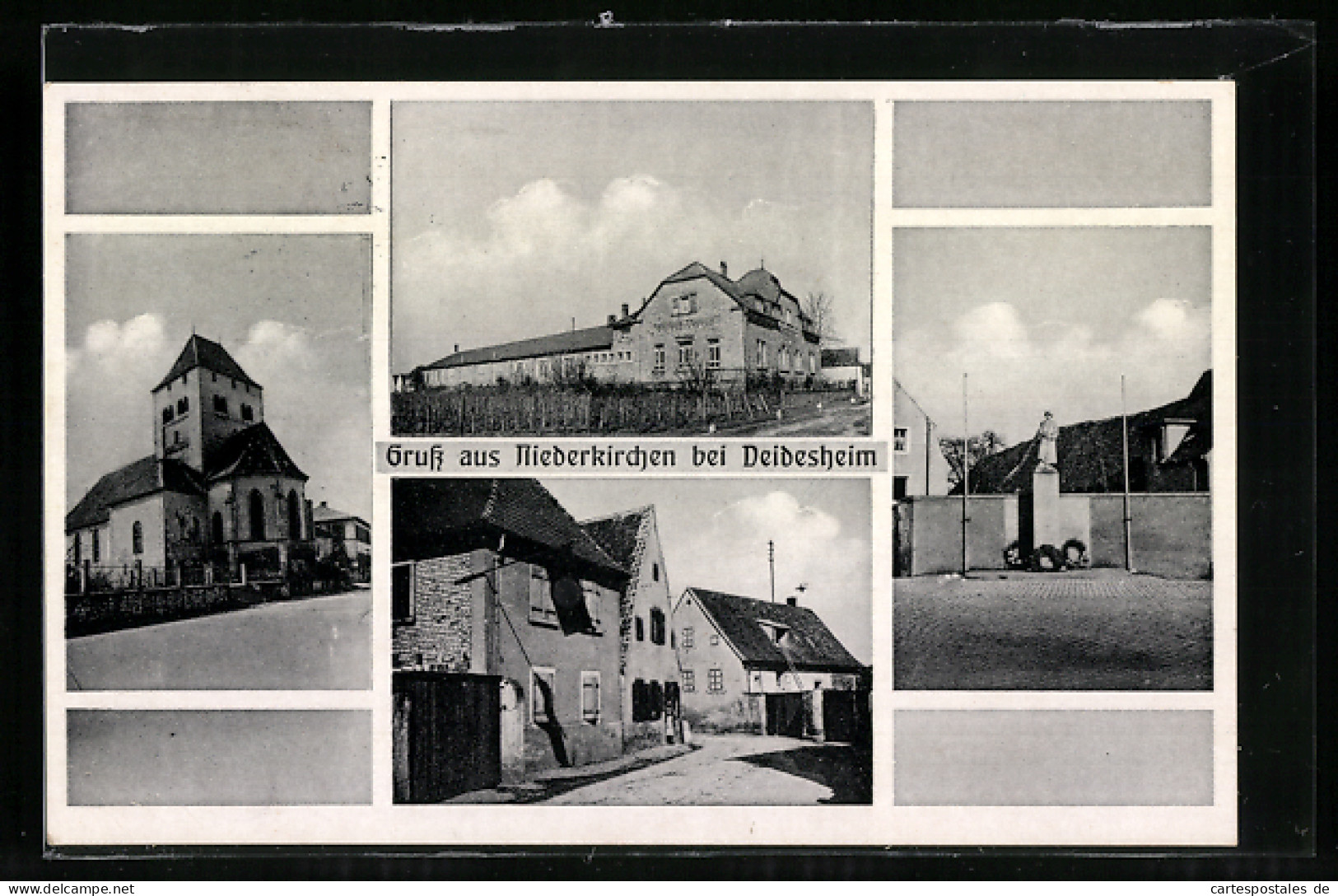AK Niederkirchen B. Deidesheim, Gebäude Des Winzer-Vereins, Kriegerdenkmal, Haus Mit   - Deidesheim