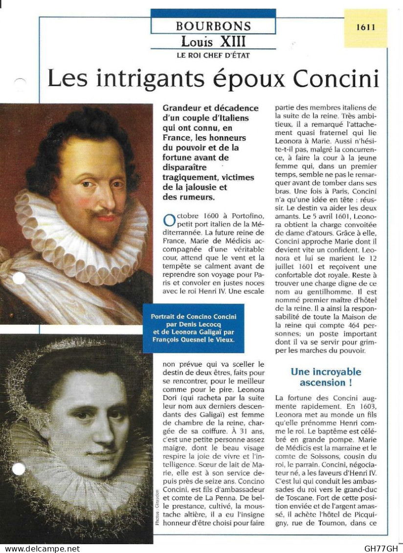 FICHE ATLAS: LES INTRIGANTS EPOUX CONCINI -BOURBONS - Storia