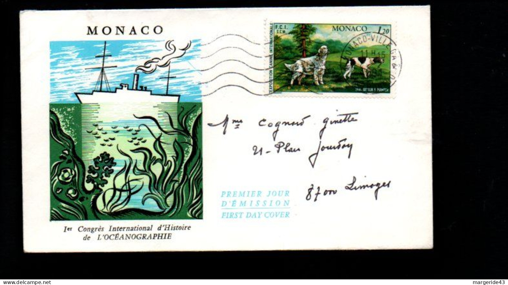 MONACO SEUL SUR LETTRE POUR LA FRANCE 1981 - Storia Postale