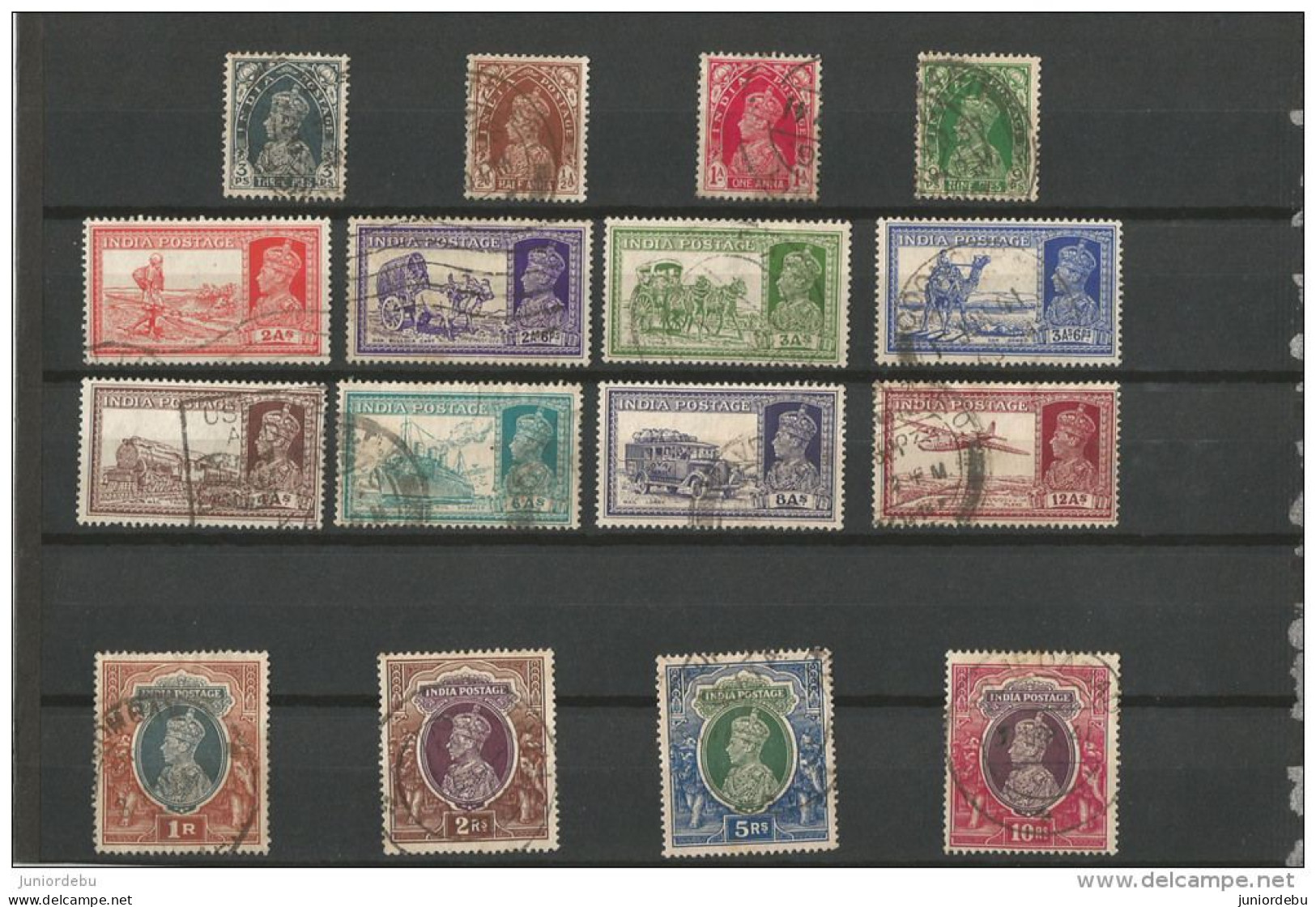 India  - 1937-1940 - King George VI Series  - Upto 10r.  ( 16 V ) - Nice Copies -( Condition As Per Scan ) OL 26/06/2013 - 1936-47 Koning George VI