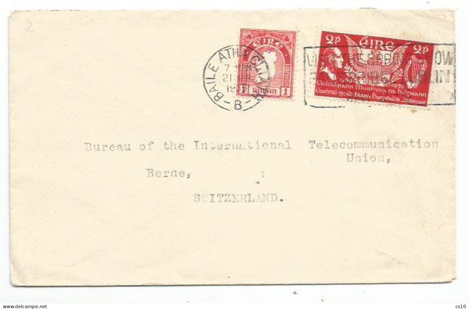 Eire Cover Dublin 21apr1939 To Suisse BIT Bureau With 2 Stamps - Covers & Documents