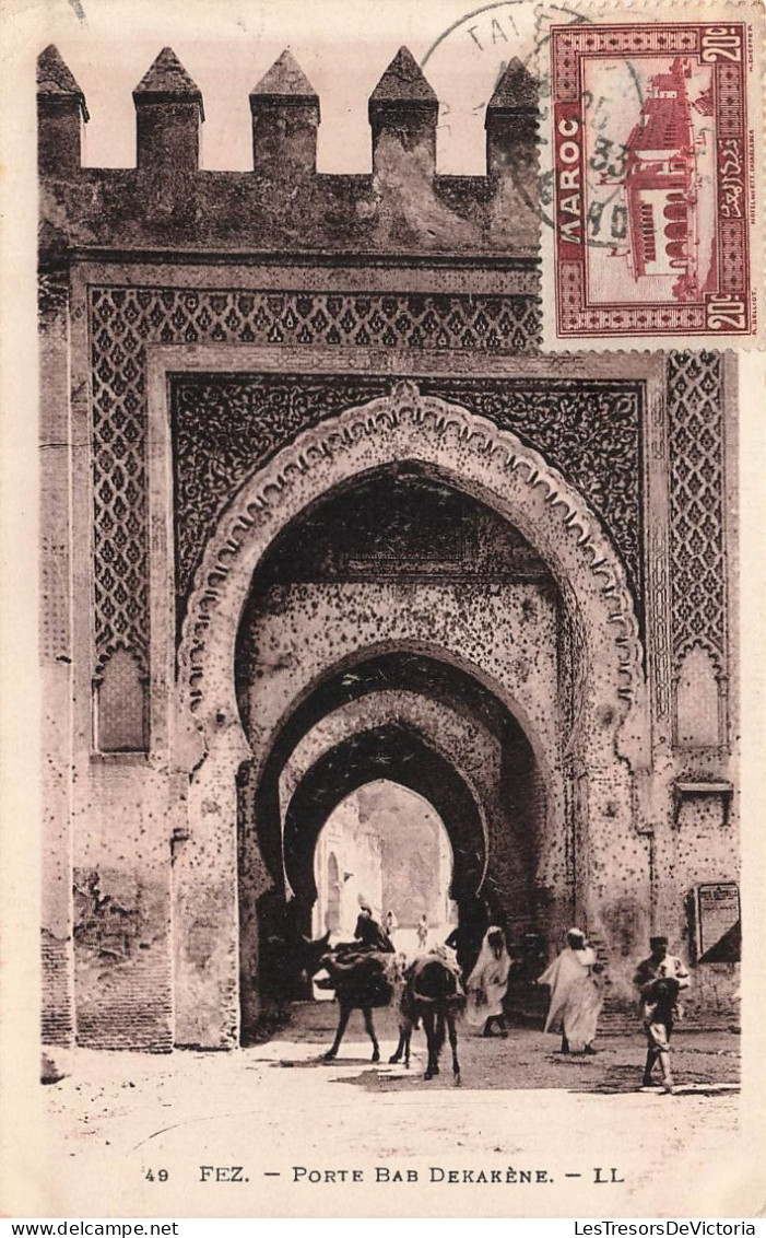 MAROC - Fez - Vue Sur La Porte Bab Derakène - L L  - Vue Générale - Animé - Carte Postale Ancienne - Fez