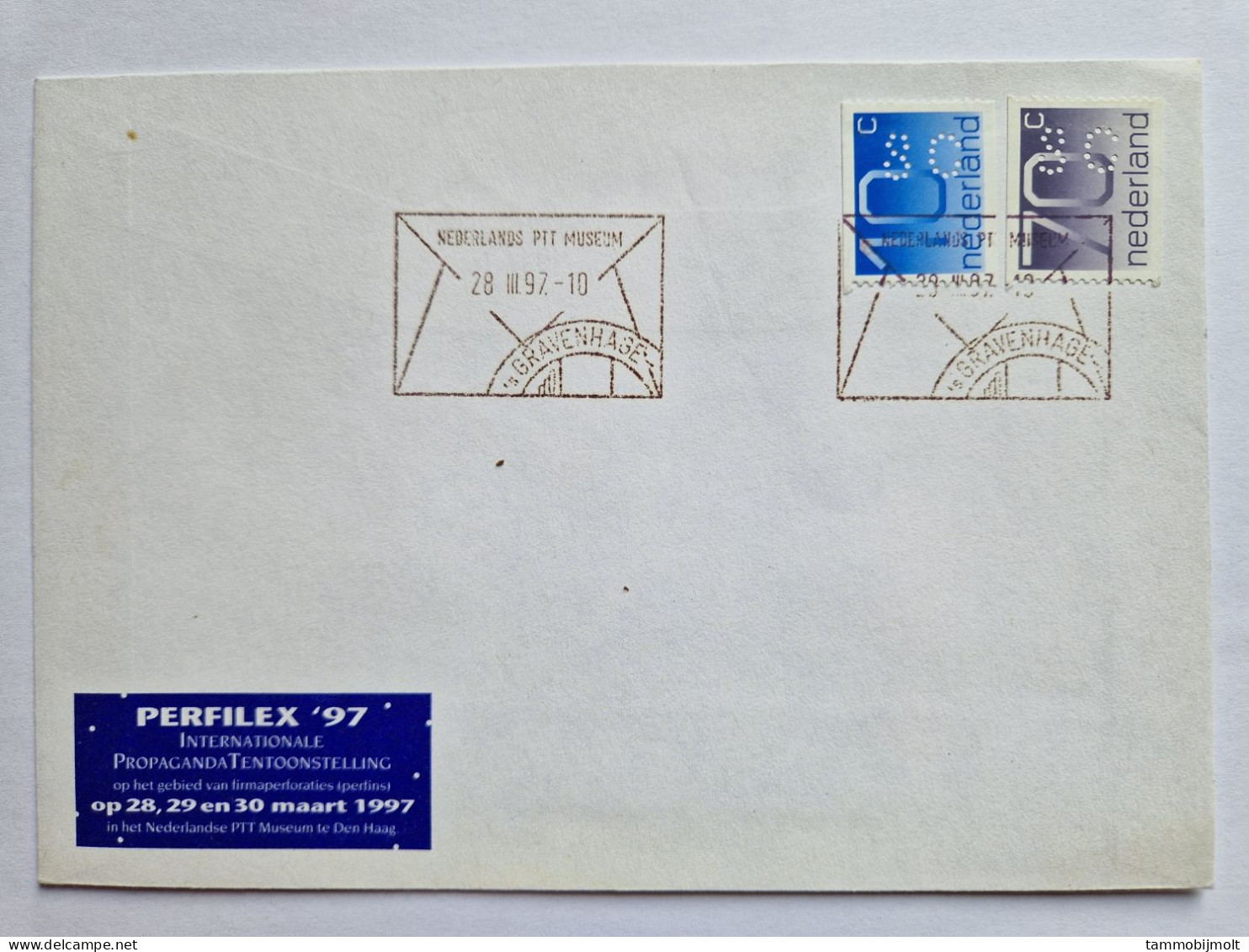 Netherlands. Cover With Perfin SC - Lettres & Documents