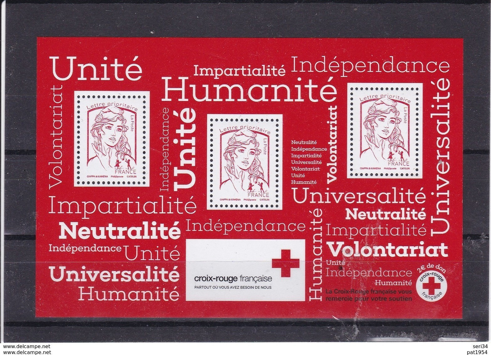 France 2017 Bloc Feuillet N° 140 Neuf Croix Rouge Prix De La Poste +15% - Mint/Hinged