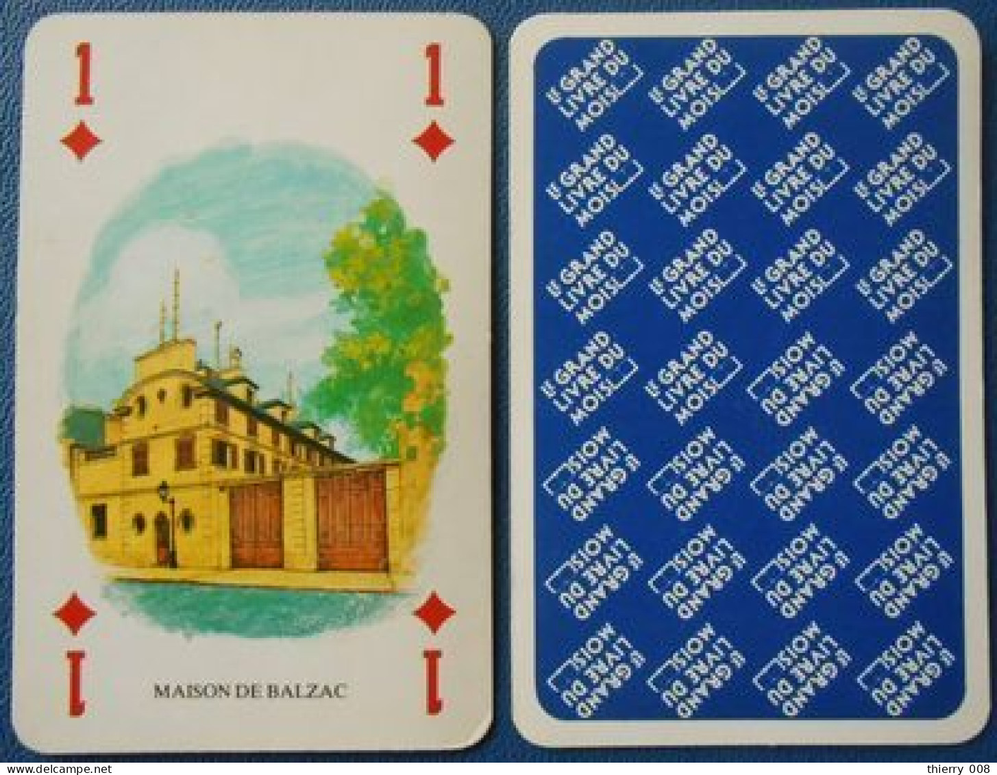 Carte à Jouer  As De Carreau   Maison De Balzac  Ed Le Grand Livre Du Mois - Carte Da Gioco