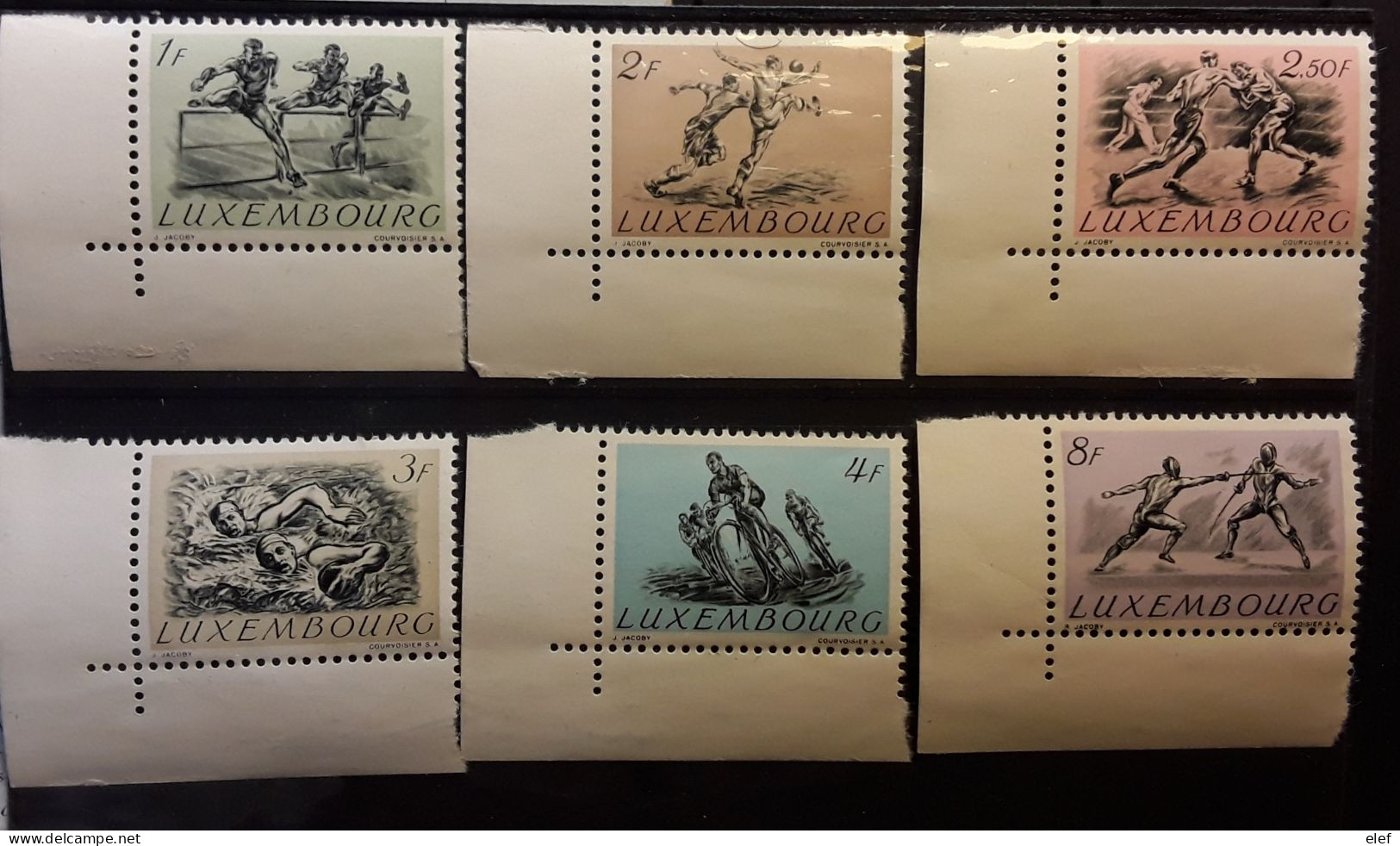 LUXEMBOURG, 1952, Série Yvert 455 / 460 : Course De Haies, Football,boxe, Water Polo, Cyclisme, Escrime, Neuve **, LUXE, - Unused Stamps