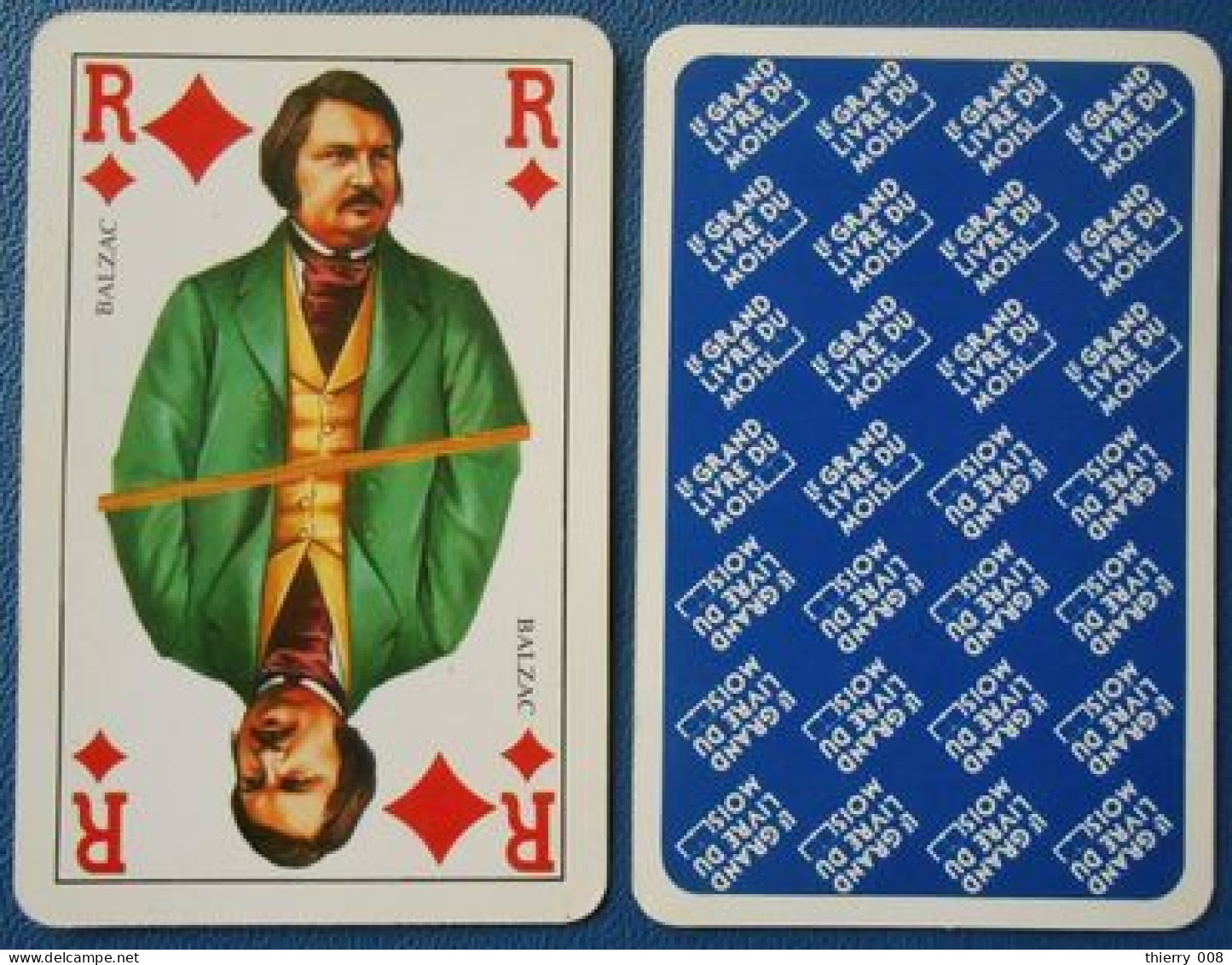 Carte à Jouer  Roi De Carreau   Balzac  Ed Le Grand Livre Du Mois - Cartes à Jouer Classiques