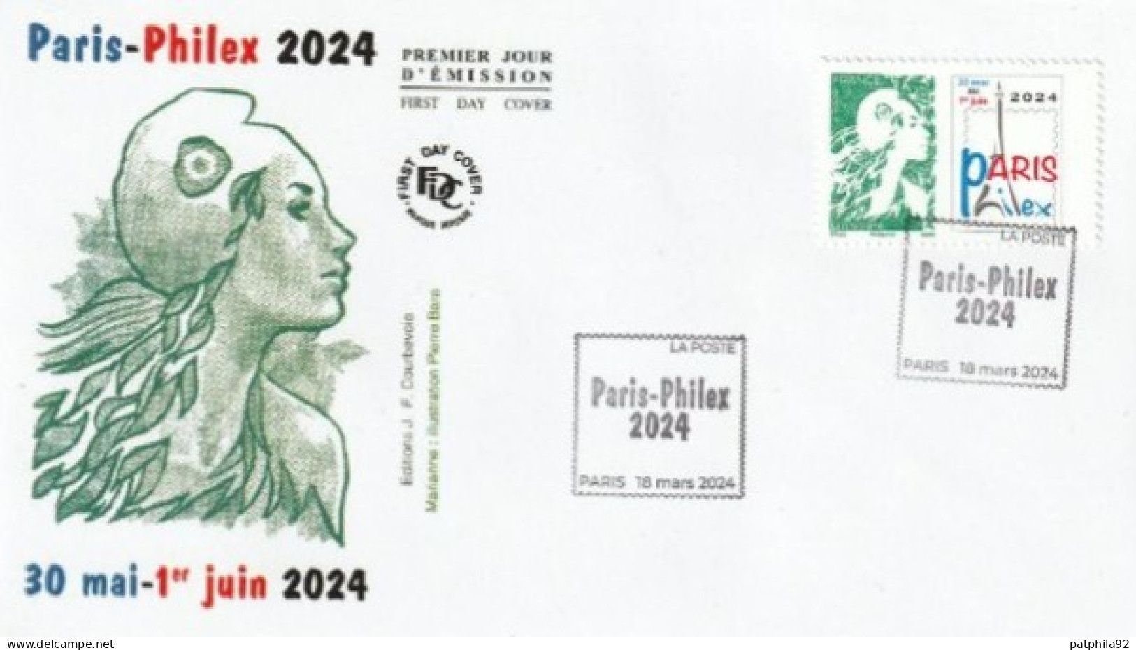 Fdc 2024_Envel. 1er Jour_fdc_ Marianne Paris-Philex 2024. PJ Paris 18/03/24. - 2020-…