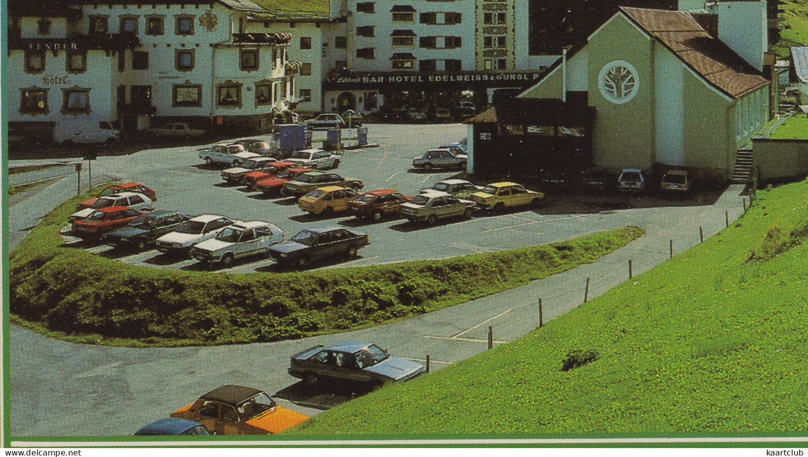 Obergurgl: RENAULT 12, MITSUBISHI GALANT, AUDI 80,100, VW GOLF, JETTA - Bar Hotel Edelweiss - (Österreich/Austria) - Turismo