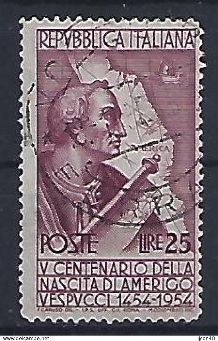 Italy 1954  Amerigo Vespucci (o) Mi.922 A - 1946-60: Oblitérés