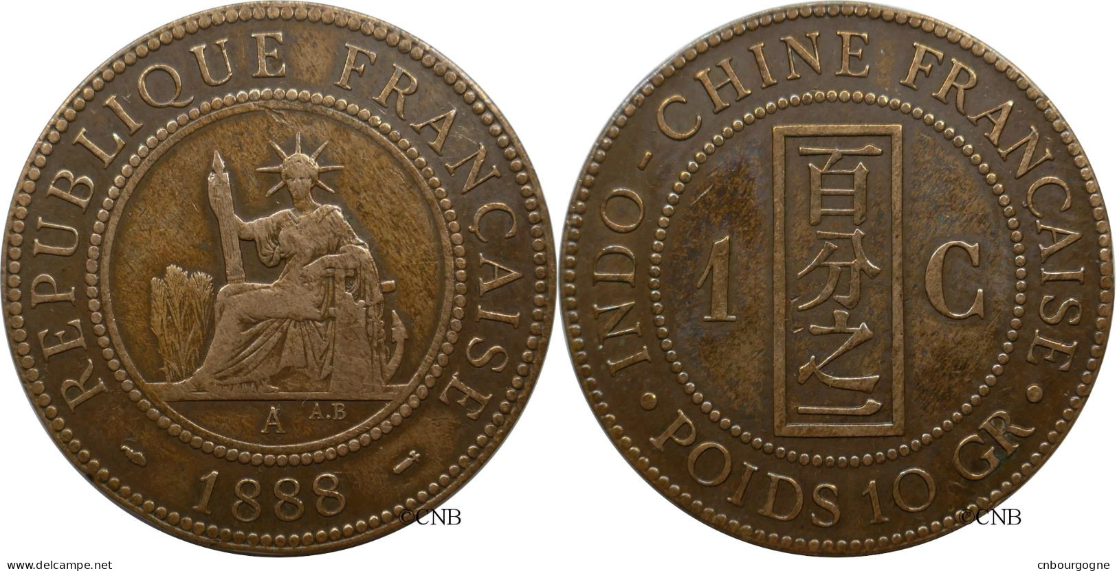 Indochine - Colonie Française - 1 Centime 1888 A - TTB/XF40 - Mon5441 - Indocina Francese