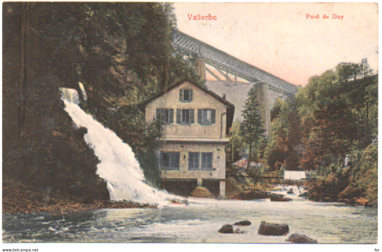 Suisse : VD Vaud : VALLORBE : Pont Du Day : Carte Coloriée Fine à Recoller - Vallorbe