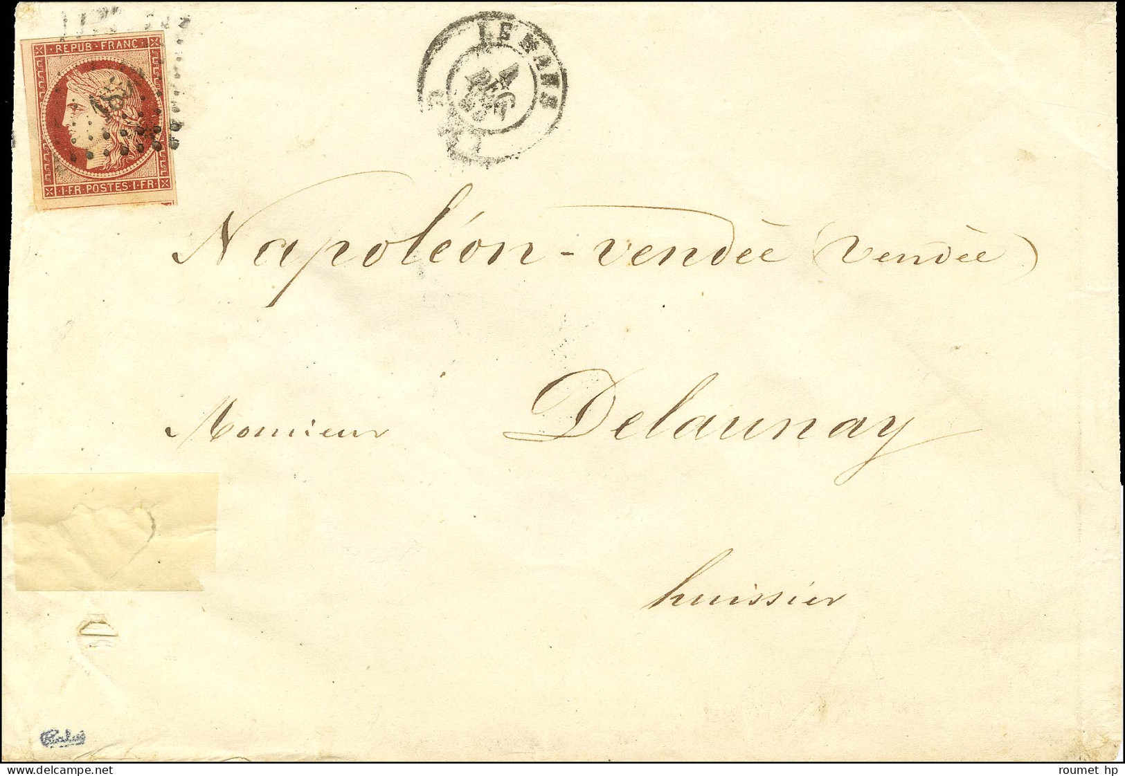 PC 1855 / N° 6 Belles Marges Càd T 15 LE MANS (71) Sur Lettre Pour Napoléon Vendée. 1853. - TB. - R. - 1849-1850 Cérès