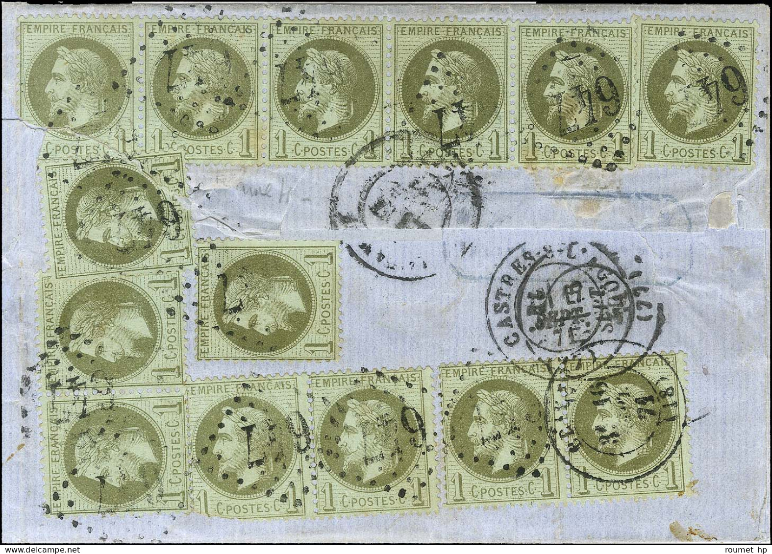 GC 647 / N° 25 (5 Au Recto Et 14 Au Verso) + 26 (3) Càd T 17 BRIVES (18) 16 SEPT. 71 Sur Lettre Pour Mazamet. - TB. - R. - Other & Unclassified