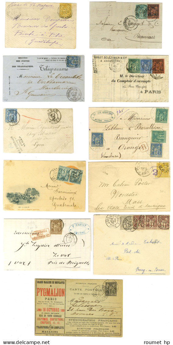 Lot 11 Lettres Diverses Au Type Sage. - TB. - 1876-1878 Sage (Type I)