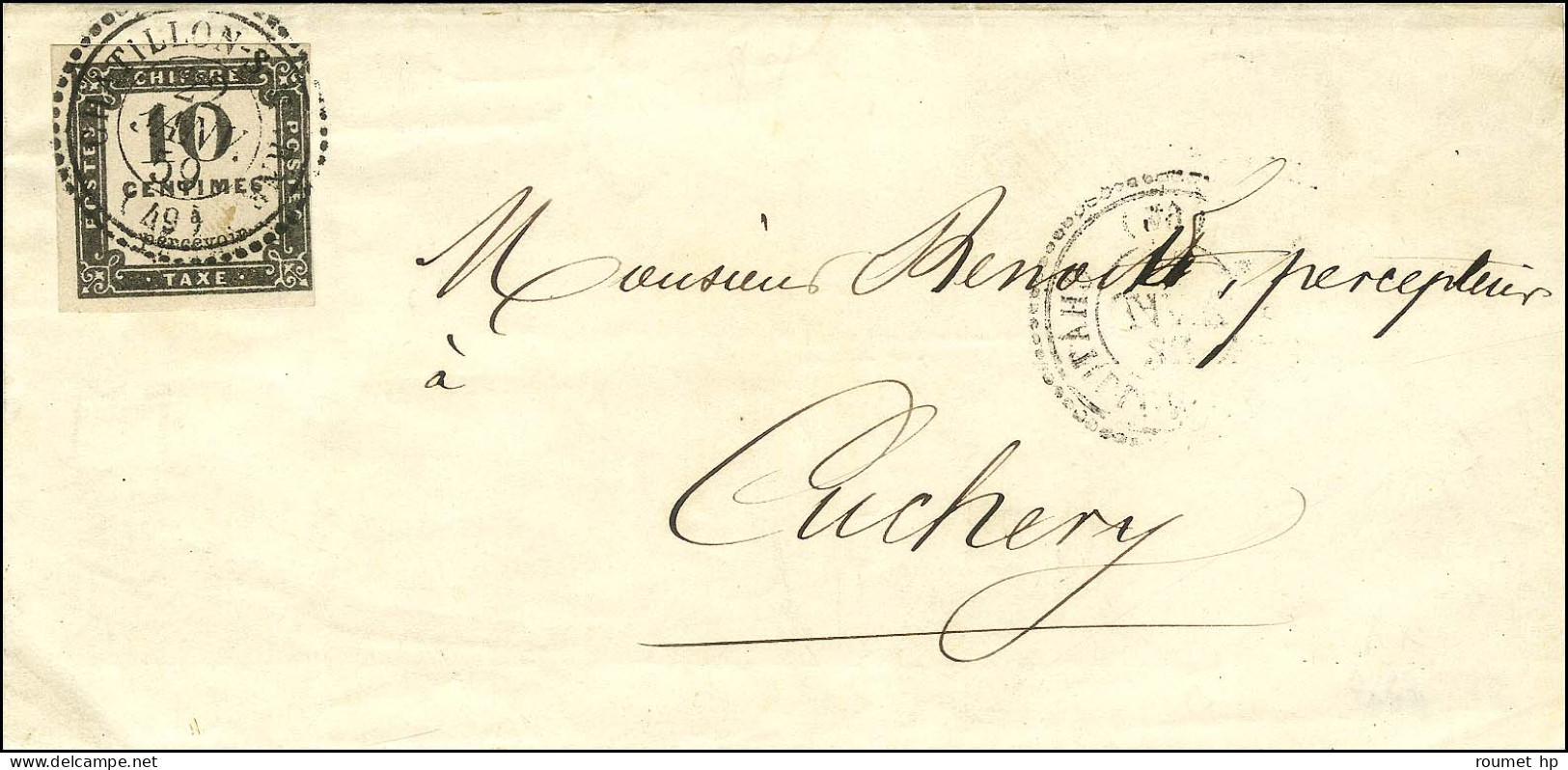 Càd T 22 CHATILLON-S-MARNE (49) / Taxe N° 1 Sur Lettre Locale. 1859. - TB / SUP. - R. - 1859-1959 Lettres & Documents