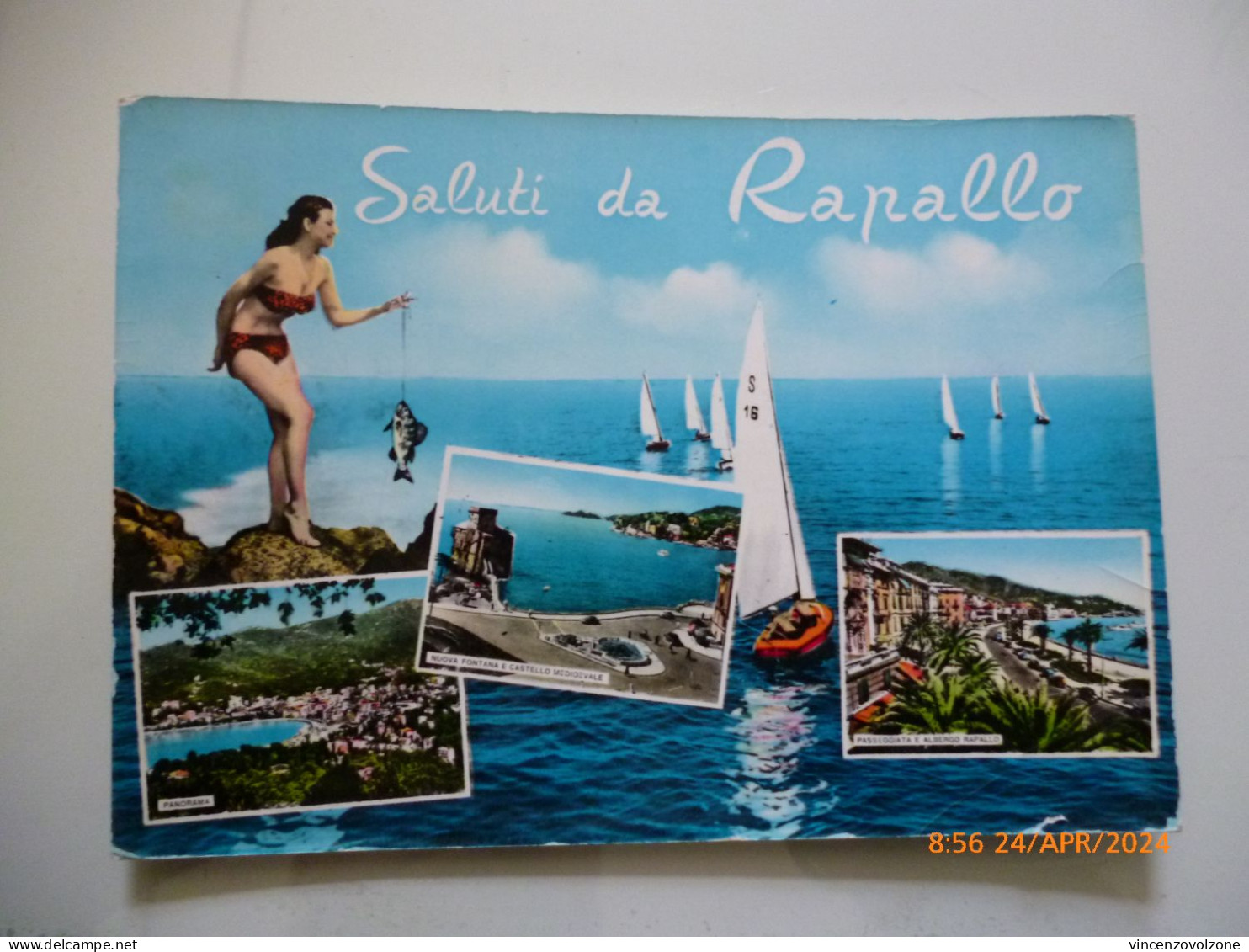 Cartolina Viaggiata "Saluti Da Rapallo" Vedutine 1961 - Genova (Genoa)