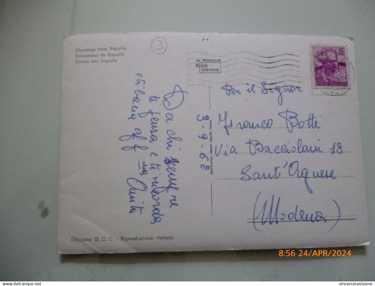 Cartolina Viaggiata "Saluti Da Rapallo" Vedutine 1961 - Genova (Genua)