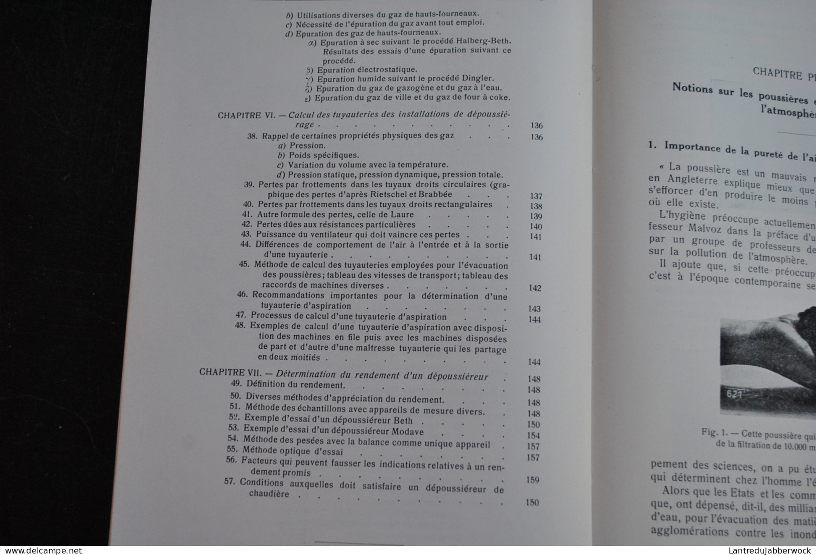 C. DE RAEDT Traité théorique et pratique du dépoussiérage industriel et de l'épuration des gaz Georges Chevalier 1944 