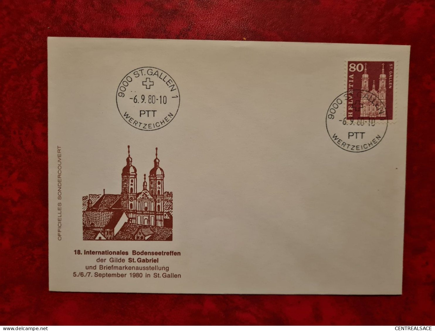 SUISSE LETTRE 1980  ST GALLEN WERTZEICHEN  ABTEI     INTERNATIONALES BODENSEETREFFEN DER GILDE ST GABRIEL - Other & Unclassified