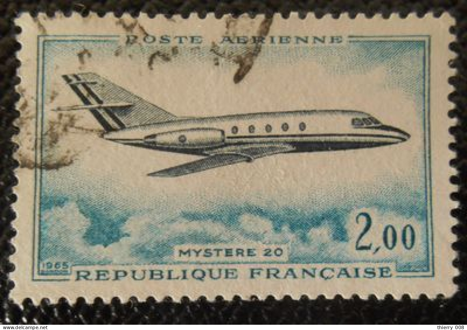 France 1965 Poste Aérienne PA 42 Dassault Mystère 20  Oblitéré - 1960-.... Matasellados