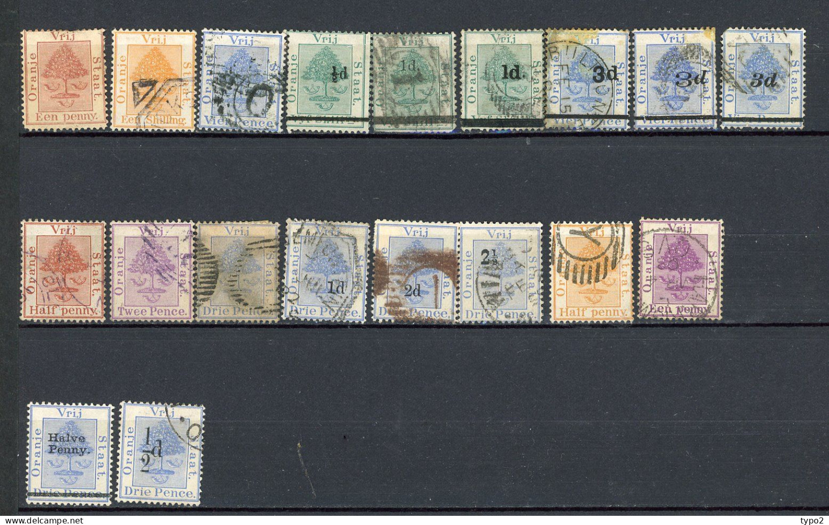 ORANGE ETAT LIBRE 1868-1896 : PETITE COLLECTION 19 Timbres *, (o) Cote Plus De 250 Euro BE R 2 Scans - Orange Free State (1868-1909)