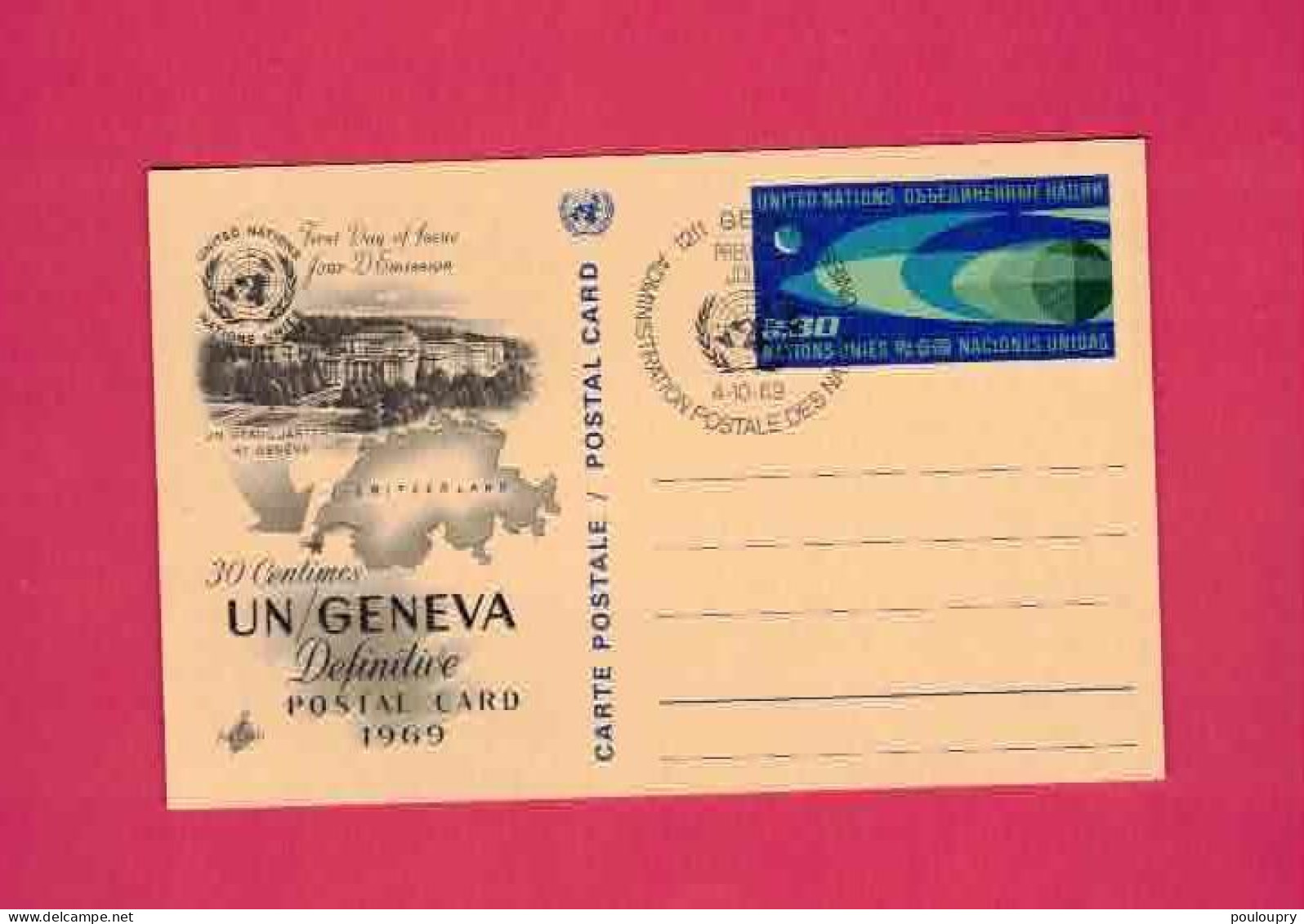 Carte Entier Postal De 1969 à 30 C - FDC - Storia Postale