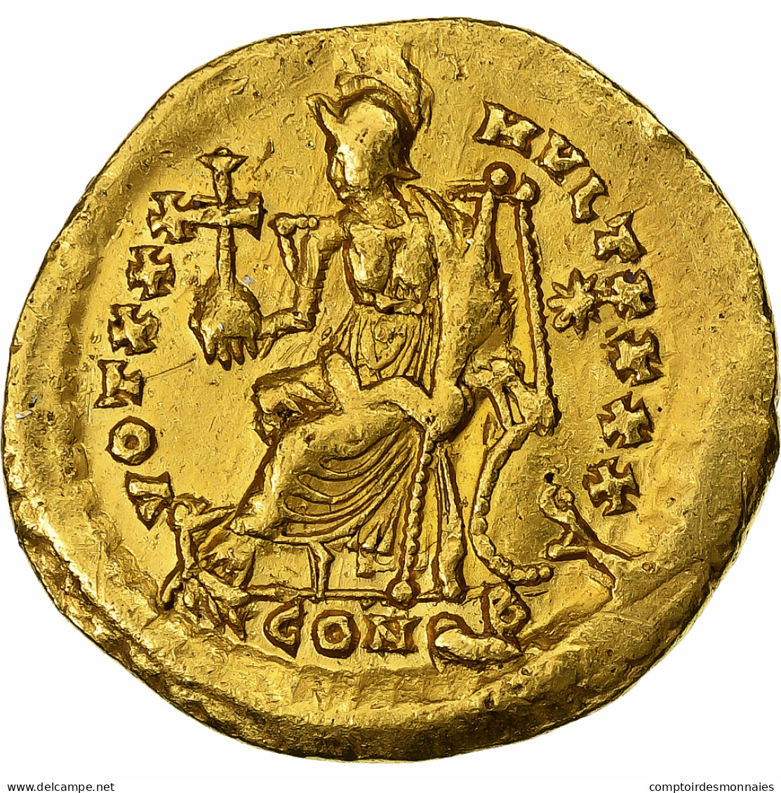 Theodosius II, Solidus, 430-440, Constantinople, Or, TTB, RIC:X-257 - Der Spätrömanischen Reich (363 / 476)