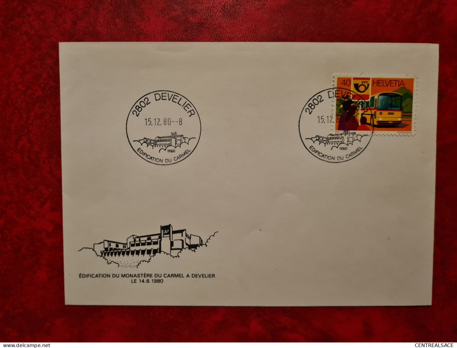 SUISSE LETTRE 1980  DEVELIER EDIFICATION DU CARMEL - Other & Unclassified