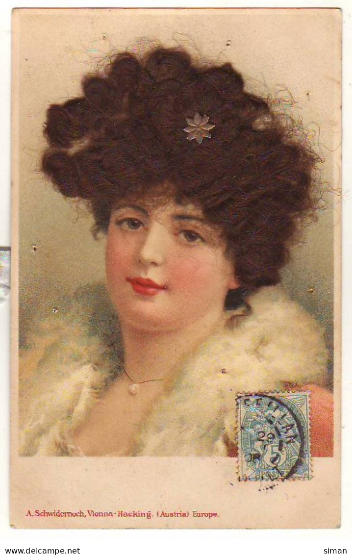 N°23703 - Carte Avec Cheveux - Fantaisie - Jeune Femme  - Frauen