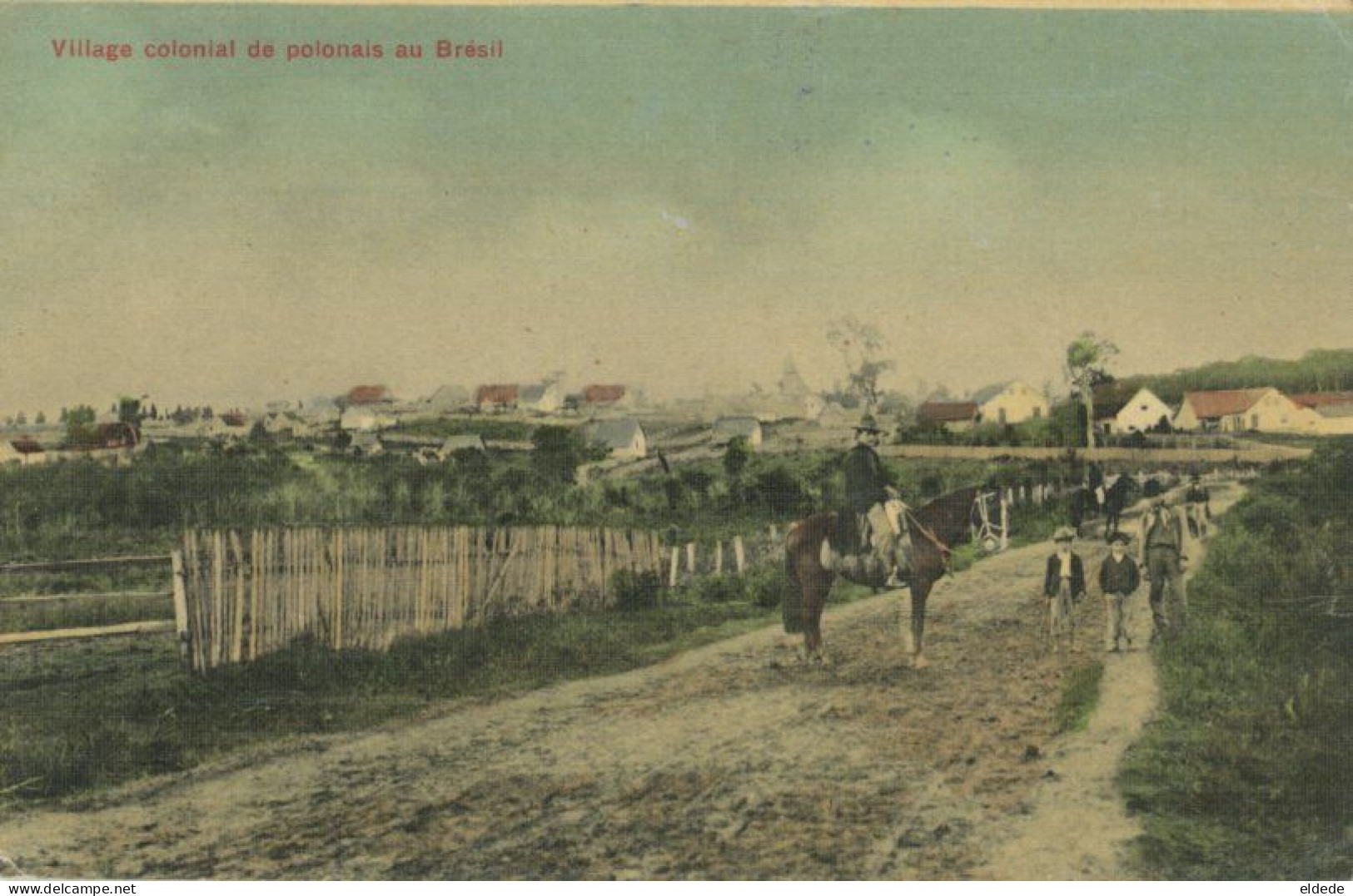 Polish Colonial Village In Brasil  Hand Colored Used From Hervé Belgium - Polen