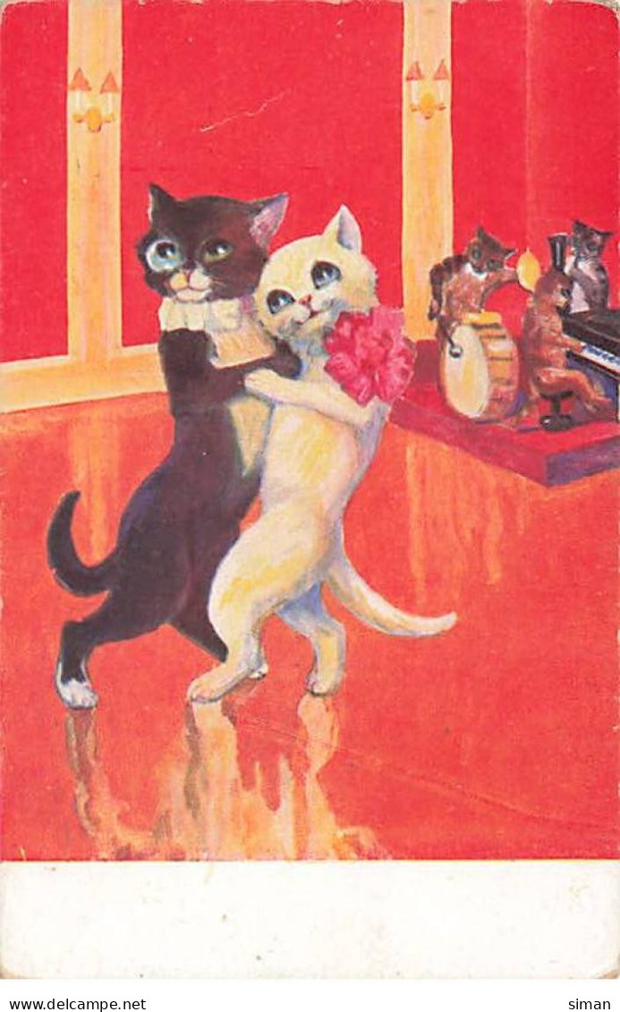 N°23787 - Fantaisie - Animaux Habillés - Chats Dansant Un Tango - Cat - Animaux Habillés