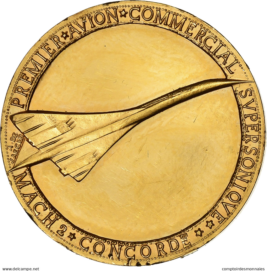 France, Médaille, Histoire De L'Aviation, Le Concorde, N.d., Or, SPL+ - Autres & Non Classés