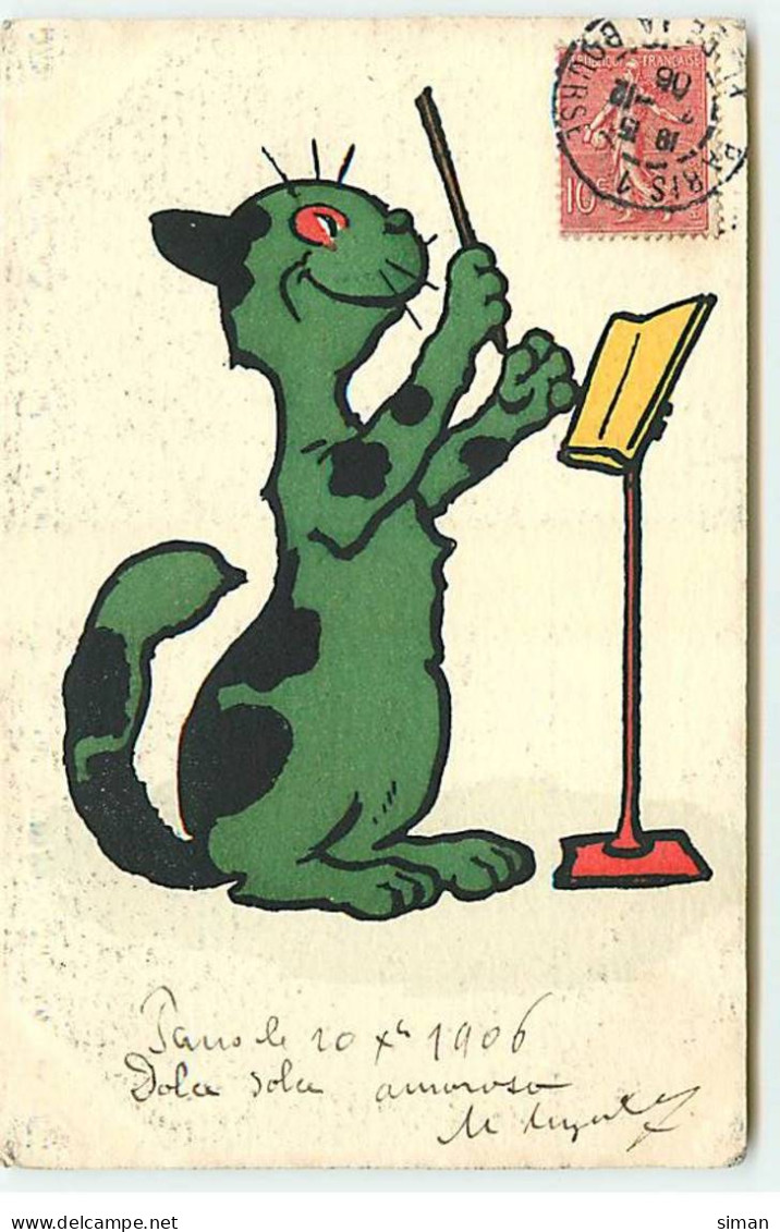 N°21627 - Illustrateur - Lewin - MM Vienne N°241 - Chat Vert Jouant Au Chef D'Orchestre - Vienne