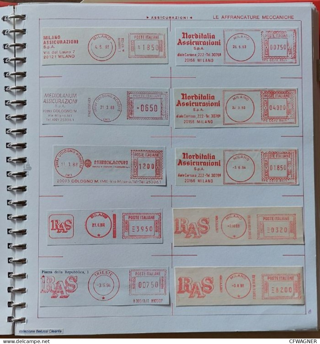 EMA Meter Freistempel Collection In Binder (+Schuber): ITALIA By BUSINESS SECTOR BANKS AND Insurances > 30 Pages) - Collections (with Albums)