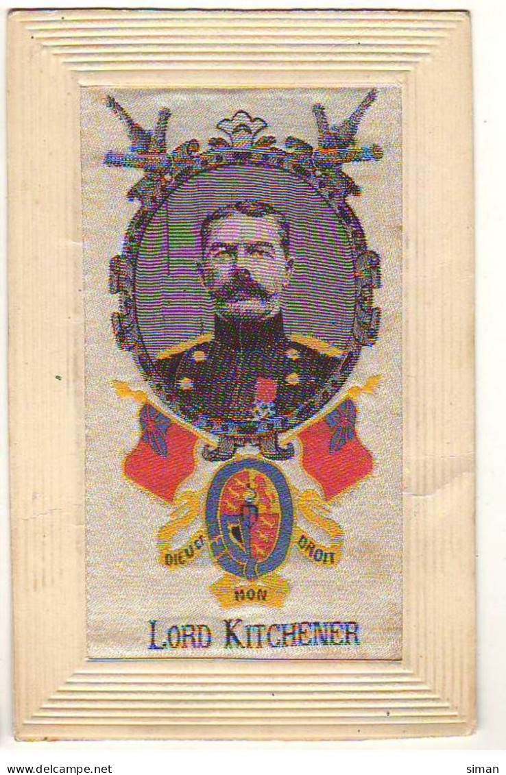 N°21553 - Carte Tissée Soie - Portrait De Lord Kitchener - Embroidered