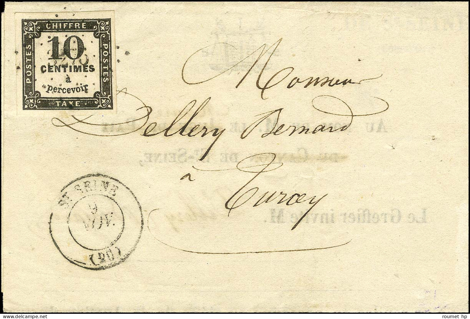 PC 326 / Taxe N° 2 Très Belles Marges Càd T 15 STE SEINE (20) Sur Lettre Locale. Au Verso, Càd T 22 VERREY-S-SALMAISE (2 - 1859-1959 Lettres & Documents