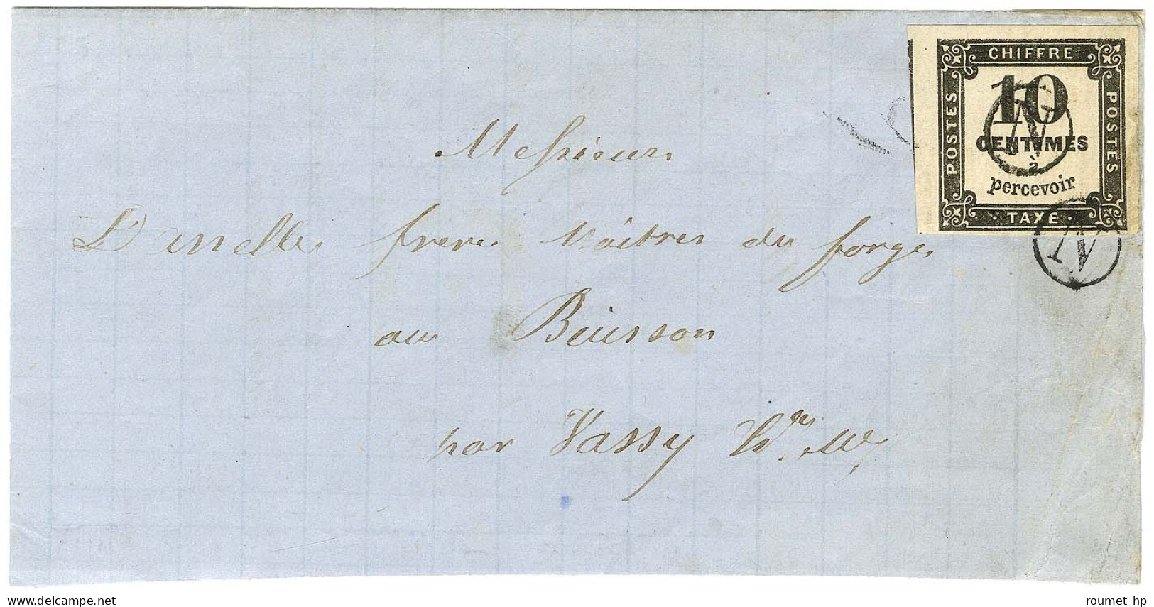 B.RUR. N (2 Frappes) / Taxe N° 2 Belles Marges Sur Lettre Avec Texte Daté D'Allichamps (Yonne) Le 20 Mars 1860 Adressée  - 1859-1959 Lettres & Documents