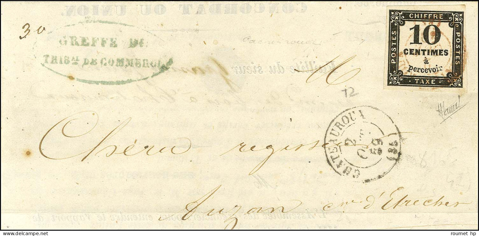 Càd Rouge T 15 CHATEAUROUX (35) / Timbre-taxe N° 2 Sur Lettre Locale. 1859. - TB. - R. - 1859-1959 Briefe & Dokumente