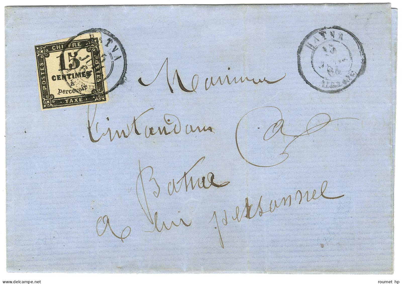 Càd BATNA / ALGERIE / Taxe N° 3 Sur Lettre Locale. 1864. - TB / SUP. - 1859-1959 Brieven & Documenten