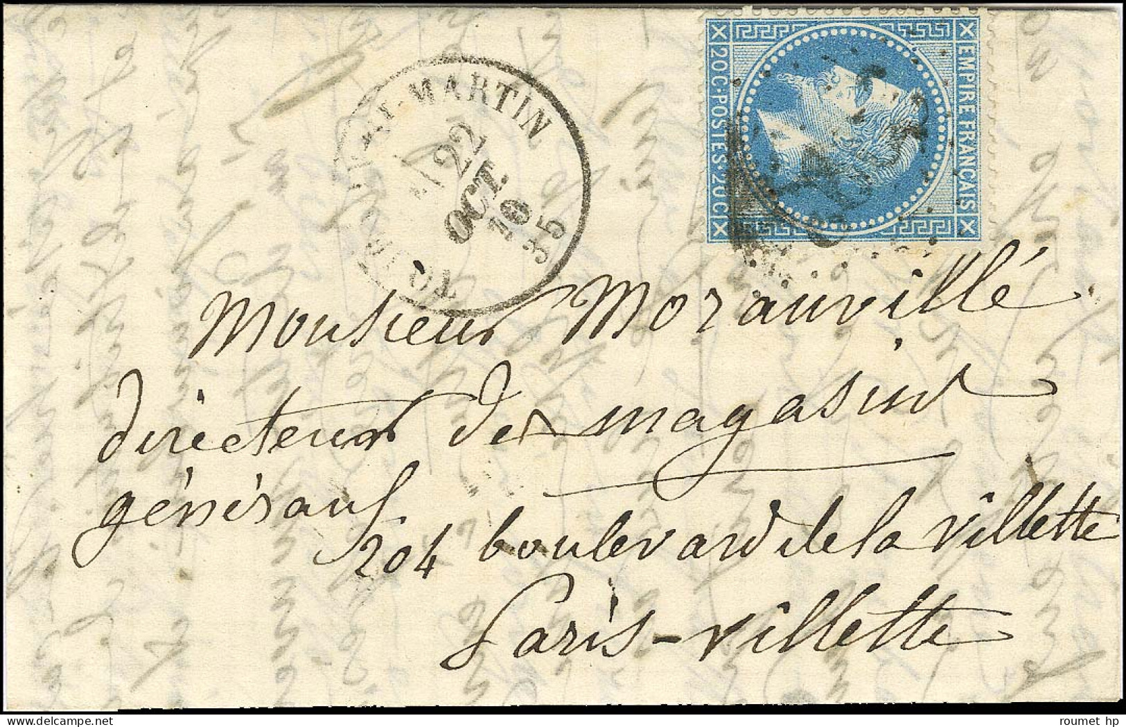 Ballon Monté Avec Réponse Directe Par Tentative D'entrée. Càd PARIS / R. DE STRASBOURG 8 OCT. 70 / N° 28 Sur Carte Pour  - Guerre De 1870