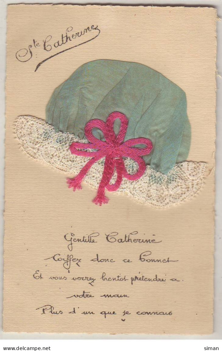 N°20552 - Sainte Catherine - Bonnet Bleu Avec Noeud Rose - Gentille Catherine - St. Catherine