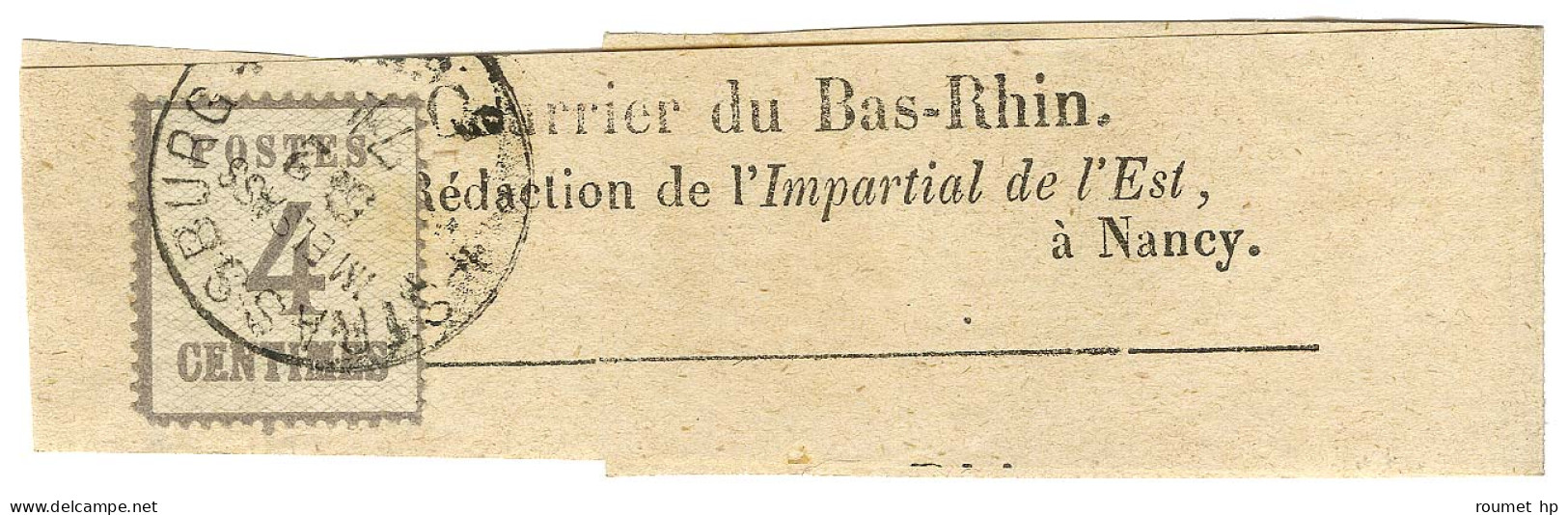 Càd STRASSBURG / Als. N° 3 Sur Bande D'imprimé Pour Nancy, Au Verso Càd D'arrivée 1871. - TB / SUP. - Briefe U. Dokumente